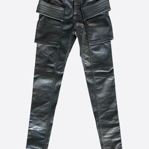 Rick Owens Black Waxed Easy Creatch Cut Jeans